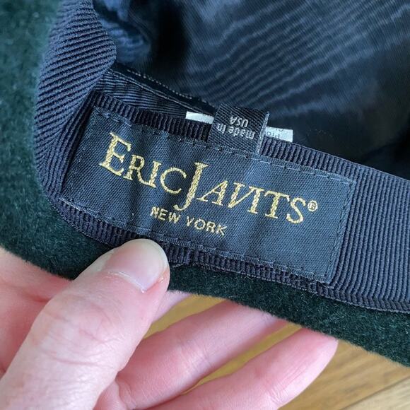 Eric Javits - Wool Zora Felt Fedora Hat in Forest Green - Picture 5 of 6